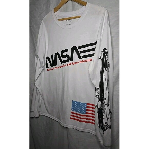 Freeze NASA Kennedy Space Center Long Sleeve T-Shirt All Over Graphic White Lg - Picture 2 of 9